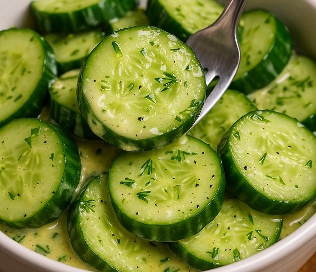 Low-Carb Gurkensalat mit cremigem Dill-Dressing – der Sommersalat, den du ohne Reue genießen kannst