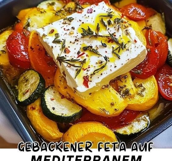 Gebackener Feta auf mediterranem Gemüse – eine kulinarische Reise ans Mittelmeer