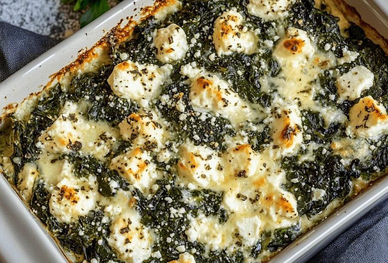 Spinat-Feta-Auflauf: Cremiger Low-Carb-Genuss aus dem Ofen