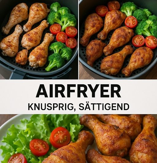Knusprige Hähnchenkeulen aus der Heißluftfritteuse – einfach, würzig, unwiderstehlich