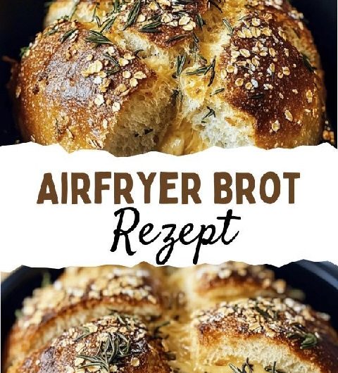 Schnelles Airfryer-Brot in 30 Minuten — ohne Hefe, super saftig!