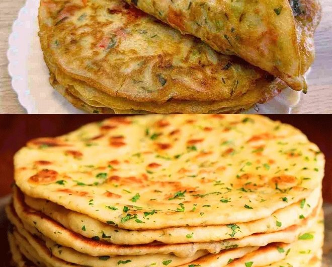 Türkisches Low Carb Pfannenbrot Bazlama mit Kräuter-Knoblauch-Butter