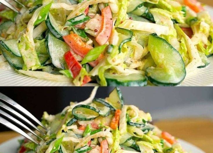 Low-Carb Sommersalat mit Gurke, Paprika & Kohl – frisch, knackig und trotzdem leicht