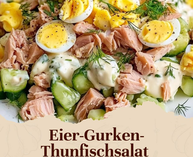 Wooow – wie kann Salat sooo lecker sein? Mein Eier-Gurken-Thunfischsalat, der selbst Salatmuffel überzeugt (low carb & alltagstauglich)