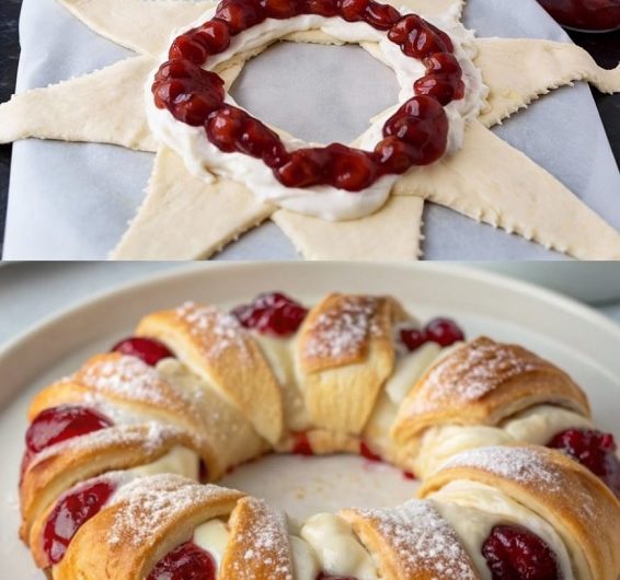 Kirsch-Frischkäse-Kranz, der keine Kaffeerunde überlebt