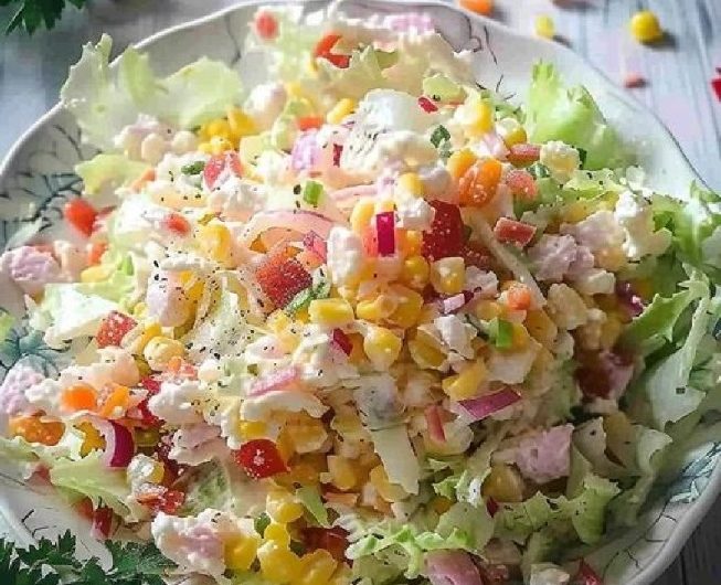 Mein Low-Carb 5-Tassen-Salat – der Salat, der immer verschwindet, bevor ich ihn überhaupt auf den Tisch stelle