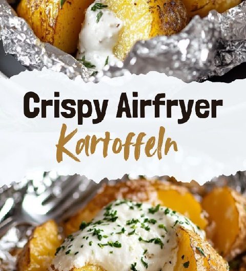 Crispy Airfryer Backkartoffeln mit Kräuterquark – Das Geheimrezept einer Hausfrau, die Kartoffeln wirklich liebt