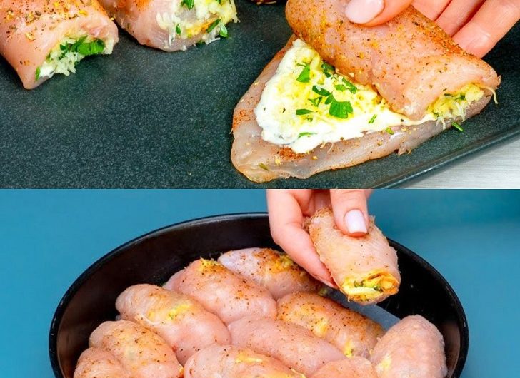 Hähnchen-Käse-Röllchen mit nur 4 Zutaten – ein Low-Carb Ofenklassiker, den wirklich jeder liebt