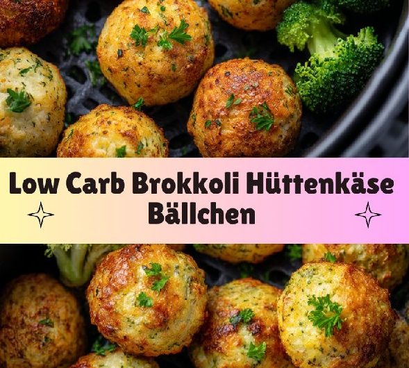 Low Carb Brokkoli-Hüttenkäse-Bällchen aus der Heißluftfritteuse