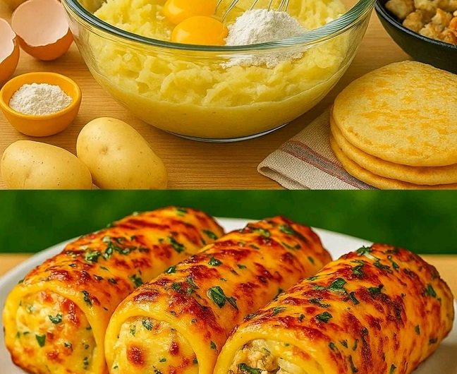 Zarte Kartoffelröllchen mit Hähnchen und Käse – ein leichtes Ofengericht, das ich immer dann mache, wenn ich etwas Herzhaftes will, aber kein schlechtes Gewissen haben möchte