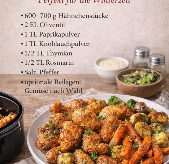 Knuspriges Hähnchen aus der Heißluftfritteuse – mein einfaches Wintergericht nach den Feiertagen