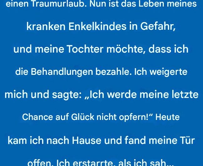 Ich weigerte mich, mein Glück zu opfern, um mein Enkelkind zu retten – und erst viel später begriff ich, was ich dabei wirklich verloren habe