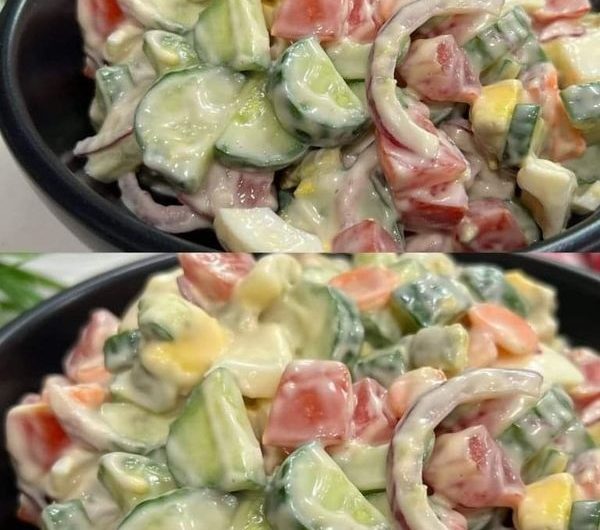 Dieser cremige Gartensalat ist bei uns nie lange im Kühlschrank – ein einfaches Schüsselglück, das nach Zuhause schmeckt