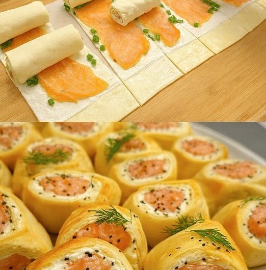 Blätterteig-Räucherlachsröllchen aus der Heißluftfritteuse – so schnell weg, dass man sich beim nächsten Mal wirklich ärgert, nicht gleich die doppelte Menge gemacht zu haben