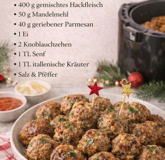 Low-Carb Hackfleischbällchen aus der Heißluftfritteuse – leicht, sättigend und genau richtig für ruhige Wintertage