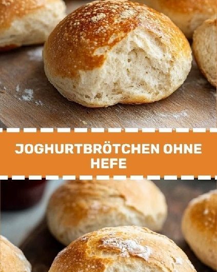 Joghurtbrötchen ohne Hefe – außen goldbraun, innen weich wie bei Oma
