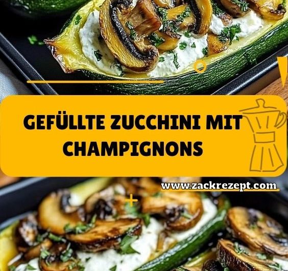 Gefüllte Zucchini mit Champignons