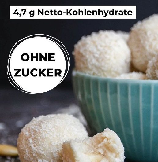 Ketogene Kokos-Mandel Protein-Kugeln ohne Zucker 🥥