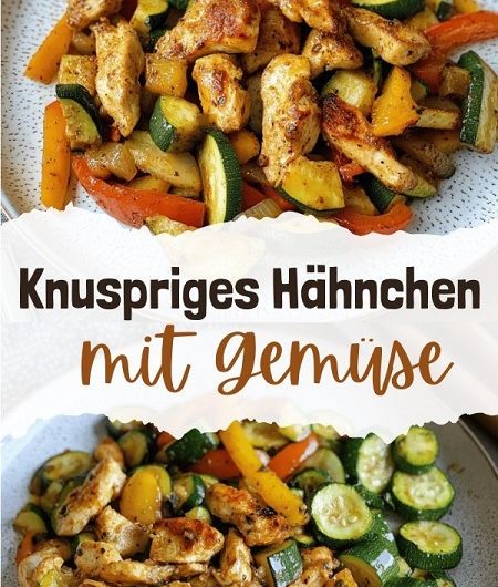 Gesundes Airfryer-Hähnchen mit Gemüse
