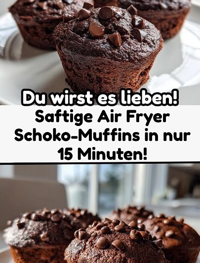 Saftige Air Fryer Schoko-Muffins in nur 15 Minuten!