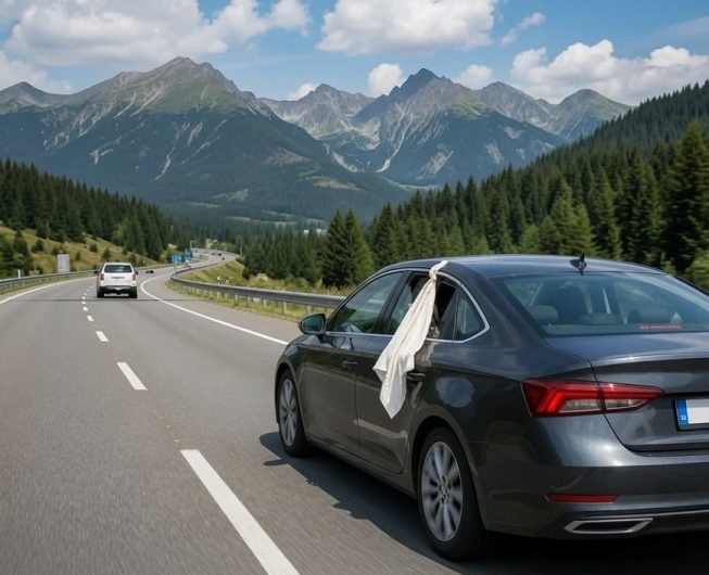 Ein weißes Tuch im Autofenster… Das unbekannte Signal, das viele Autofahrer falsch verstehen