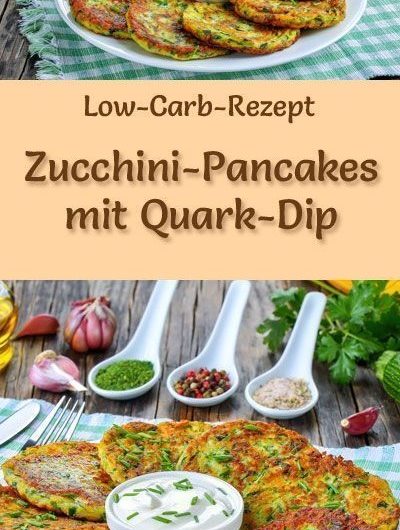 Low Carb Zucchini-Pancakes mit Quark-Dip – herzhaftes Pfannkuchen-Rezept