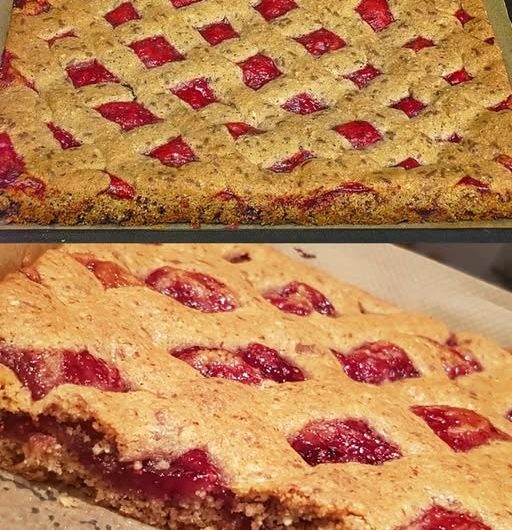Diät-Version – Saftige Linzer Schnitten mit Skyr und Haferflocken