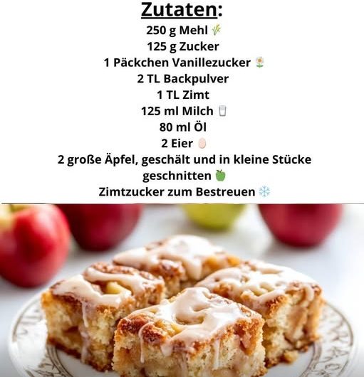 Saftiger Zimtschnecken-Apfelkuchen – Einfaches Rezept wie von Oma