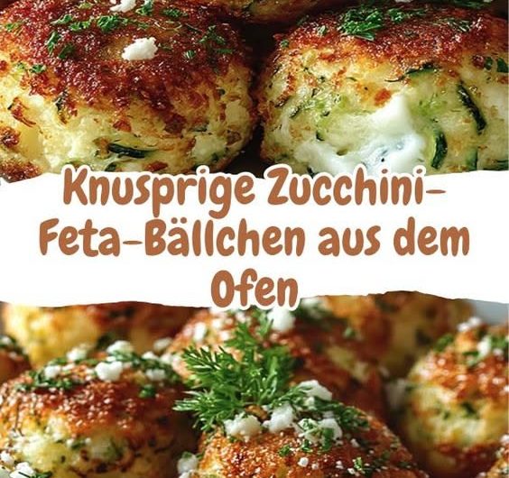 Knusprige Zucchini-Feta-Bällchen aus dem Ofen