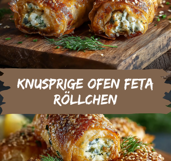 Knusprige Ofen Feta Röllchen, die bei jeder Party sofort weg sind