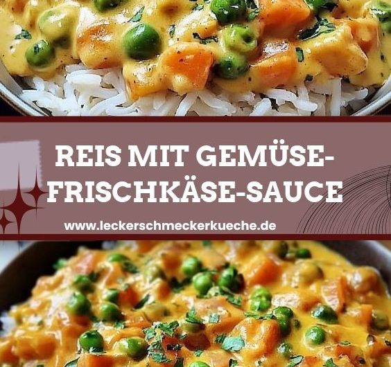 Reis mit Gemüse-Frischkäse-Sauce
