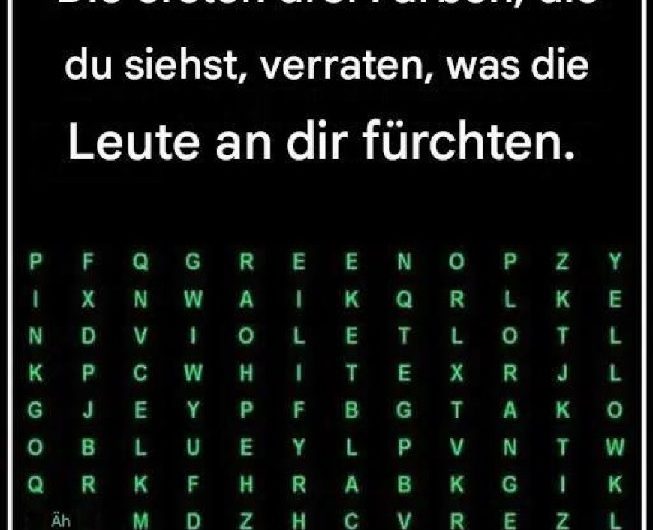 Die ersten drei Farben, die du siehst, verraten, was Menschen heimlich an dir fürchten