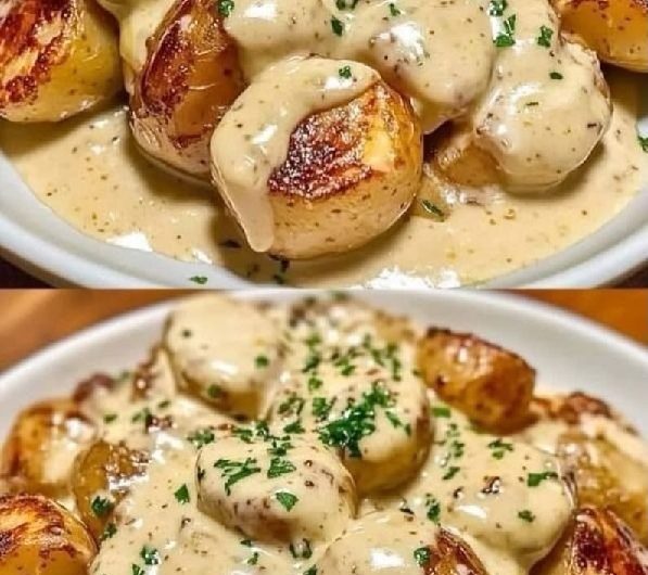 Sooo lecker dass ich es 3x die Woche koche, Kartoffeln in Knoblauch Sahnesauce fertig in paar Minuten