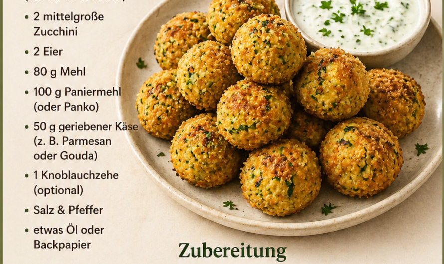 Knusprige Zucchini-Bällchen 🥒✨ Einfaches Ofenrezept