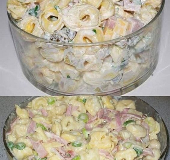 Omas cremiger Tortellinisalat mit Schinken und Käse – einmal probiert, immer wieder gemacht!