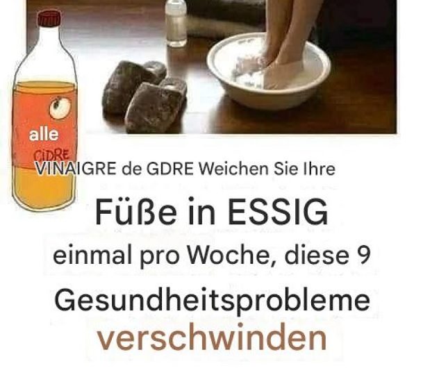 Warum so viele Menschen ihre Füße in Essigwasser baden – und was wirklich dahintersteckt